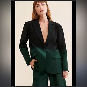 Anthropologie nirmoha Emerald Ombre Blazer
Size 1X EUC dark green to black fade